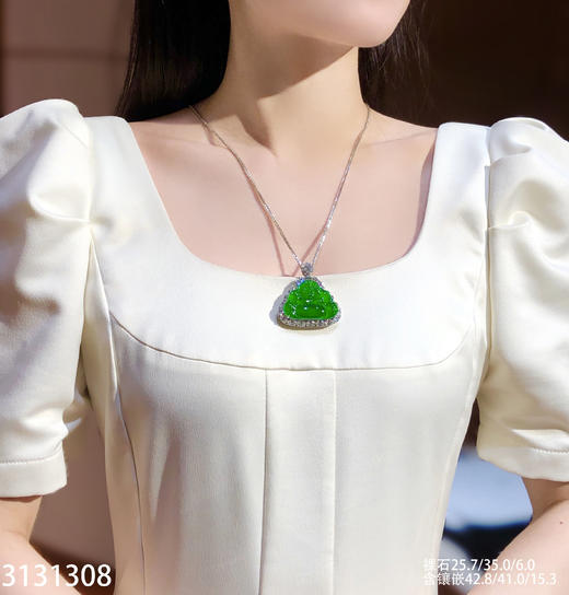 老坑玻璃种帝王绿佛公吊坠【3131308】具体价格微信咨询 商品图4