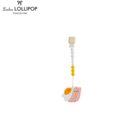 Louloulollipop硅胶牙胶组合-配链子培根煎蛋