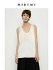 HIDEMI 极简弧形椭圆领裸肤轻柔升级版醋酸背心 黑色/白色 商品缩略图0