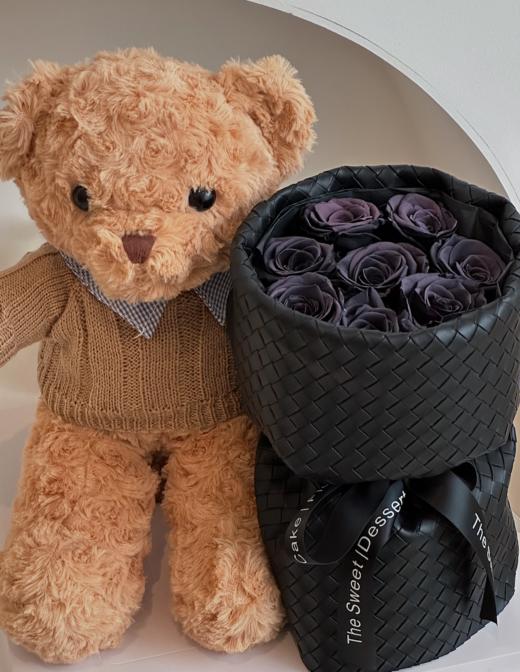 爱的抱抱 皮革紫 · 永生花束 商品图1