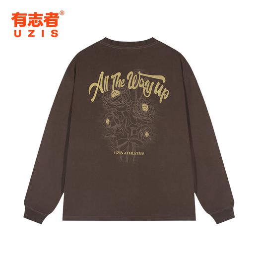 有志者UZIS 秋季纯棉圆领长袖男美式潮流T恤休闲运动投篮服[怒放] 商品图0