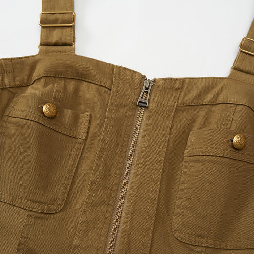 谜底修身吊带连衣裙2023秋季新款时尚帅气猎装感中长裙233ML0958 商品图3