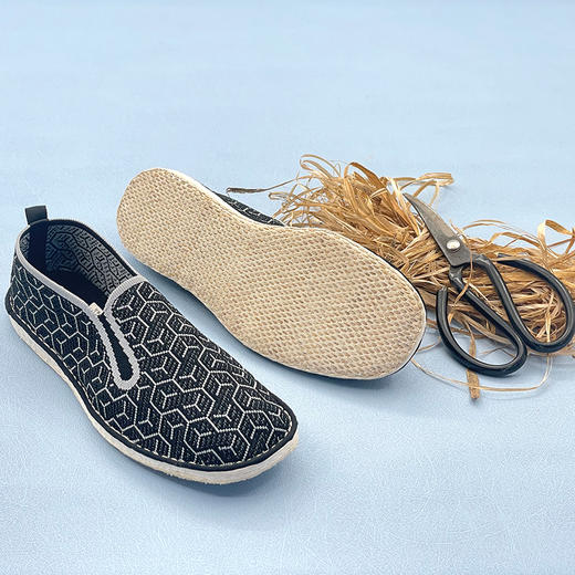 内联升男鞋手工单鞋千层底大内联升飞织青年式松紧口布鞋DN8539 商品图1