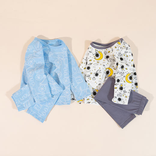 贝贝怡儿童内衣套装春秋男童莱卡棉秋衣秋裤中大童小孩薄款睡衣233T2641 商品图4