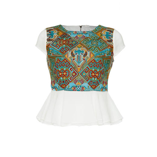 游园惊梦系列-玉宇琼楼刺绣短上衣/现货 商品图8