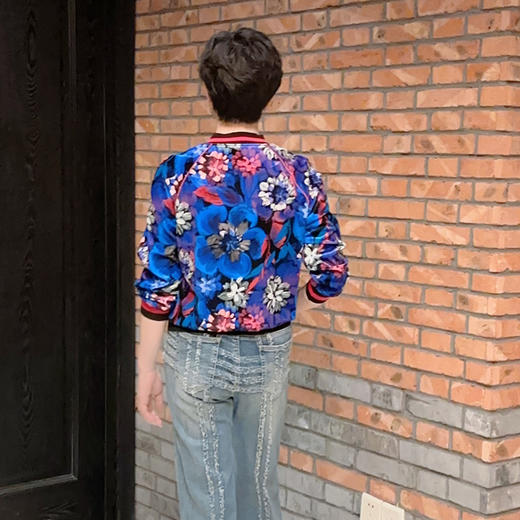 圣三利女装 新款时尚运动丝绒面卫衣外套拉链开衫SL1912103 商品图2