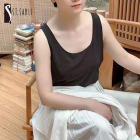 圣三女装  百搭纯色圆领吊带背心上衣SL1923101