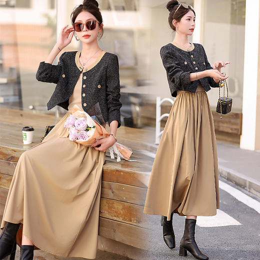 秋季新款，小西装连衣裙两件套显瘦气质套装HR-BX2282 商品图3