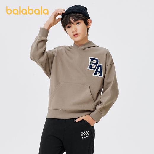 巴拉巴拉儿童卫衣男女童连帽新款秋冬季大童休闲上衣童装简约 商品图0