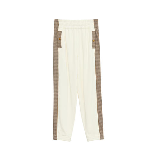 谜底休闲裤女2023秋新款复古拼接宽松百搭松紧腰九分裤233MK1064 商品图4