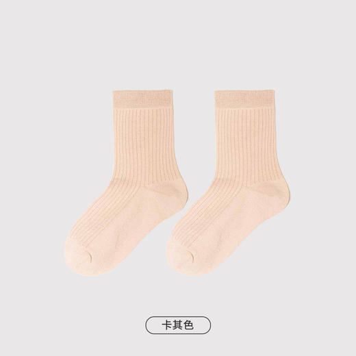都市丽人眯雅佳简约系列精梳棉中筒袜中厚款儿童常规袜童袜袜子新年本命年红品JC3DA2 商品图6