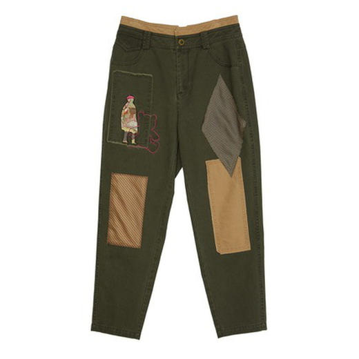 谜底绣花萝卜裤女2023秋新款复古特色百搭休闲裤九分裤233MK1009 商品图4