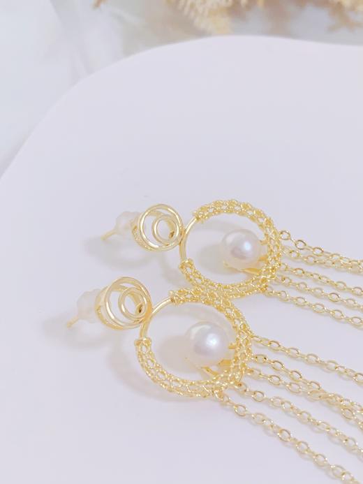 【直播大场福利】天然淡水珍珠石榴石流苏耳饰 灵动跳跃 精致时尚 手工 商品图5