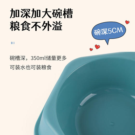 新款六边形塑料碗 加厚加深防打翻喂食碗水碗 喂食碗 宠物用品 商品图2