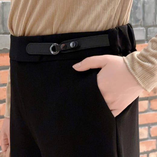 圣三利女装秋季休闲款纯色宽腿裤，女裤SL1936650 商品图3