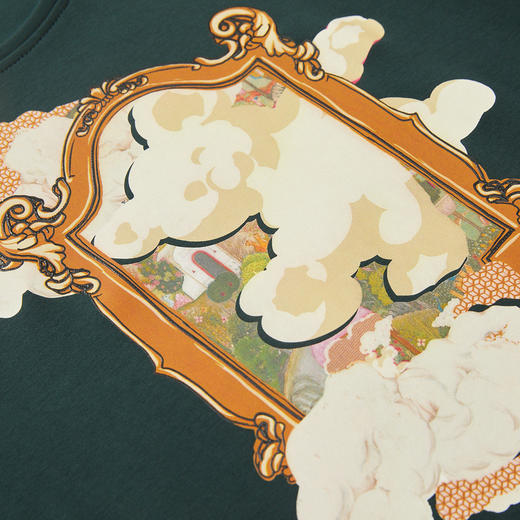 谜底短袖T恤女2023秋季新款百搭合体原创印花圆领纯棉T233MT1105 商品图3