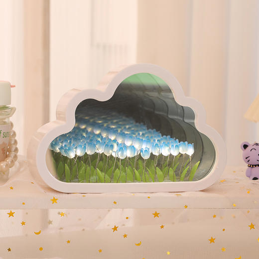 【云朵郁金香❗️DIY手工镜子】云朵郁金香小夜灯花海氛围灯桌面摆件七夕情人节礼物三八妇女节新年礼盒年货礼盒 商品图7