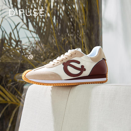 Dfuse迪芙斯秋季新款牛皮圆头休闲系带平底运动鞋DF33112212 商品图4