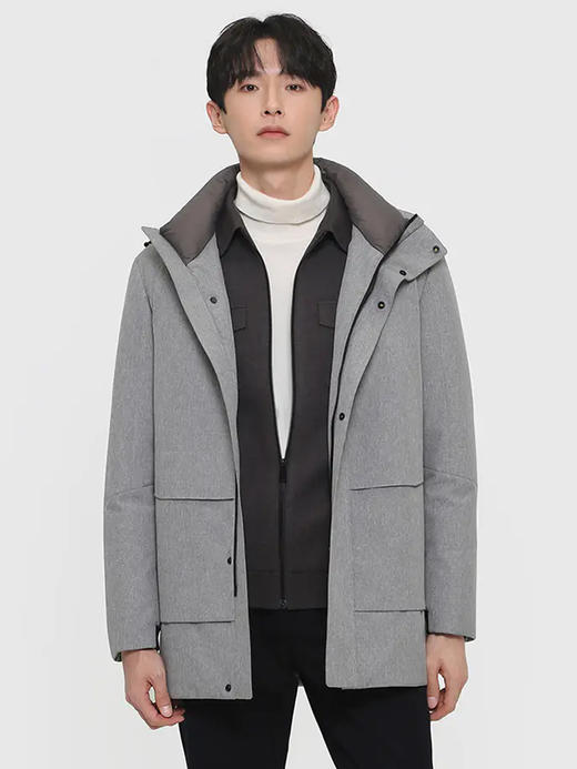 callisto浅灰聚酯纤维中长款羽绒服 FRFED112C 商品图0
