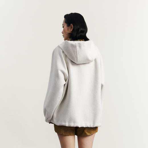 谜底连帽大衣女2023秋季新款时尚百搭羊毛呢宽松外套女233MD1076 商品图2