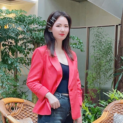 圣三利女装新款纯色休闲西服外套SL2012113 商品图1