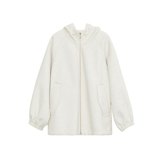 谜底连帽大衣女2023秋季新款时尚百搭羊毛呢宽松外套女233MD1076 商品图4