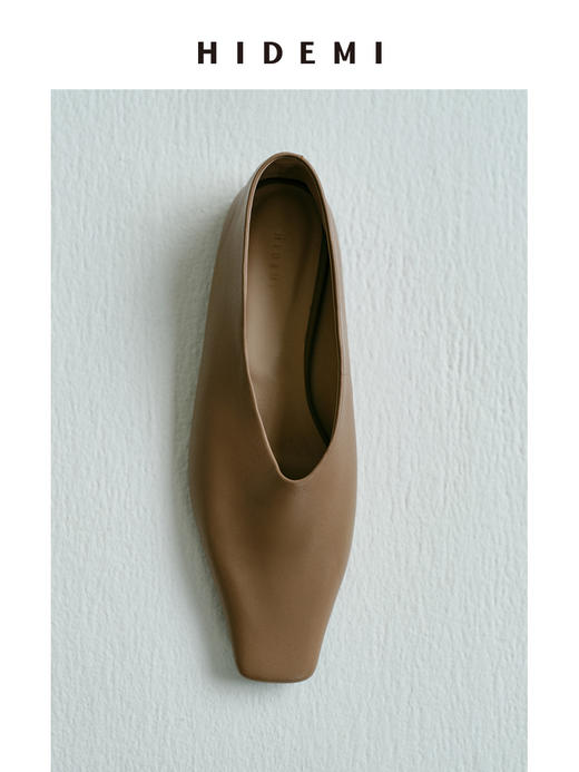 HIDEMI 经典方尖头羊皮柔软浅口平底鞋 商品图5