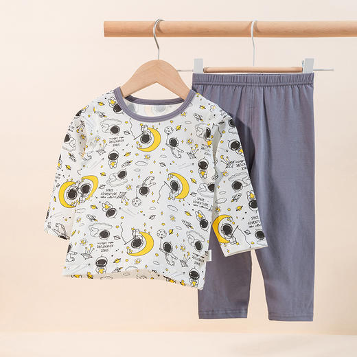 贝贝怡儿童内衣套装春秋男童莱卡棉秋衣秋裤中大童小孩薄款睡衣233T2641 商品图8