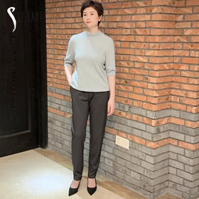 圣三利女装竖条纹休闲针织显瘦哈伦裤SL1936550