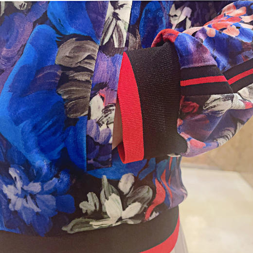 圣三利女装 新款时尚休闲丝绒面连帽上衣外套SL1912203 商品图3