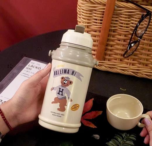 (5个起少2元)日本haleiwa哈雷蛙儿童保温杯600ml （直饮盖＋中枢盖） 商品图2