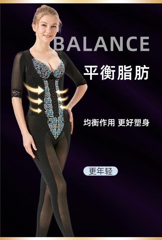 【婷曼逸】经典款长款身材管理器长文胸短袖长袖腰夹束裤三件套【体雕衣】 商品图0