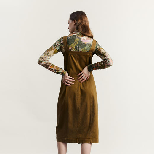 谜底修身吊带连衣裙2023秋季新款时尚帅气猎装感中长裙233ML0958 商品图2