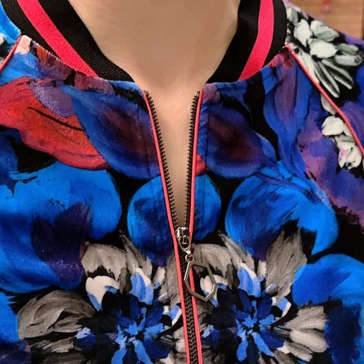 圣三利女装 新款时尚运动丝绒面卫衣外套拉链开衫SL1912103 商品图3