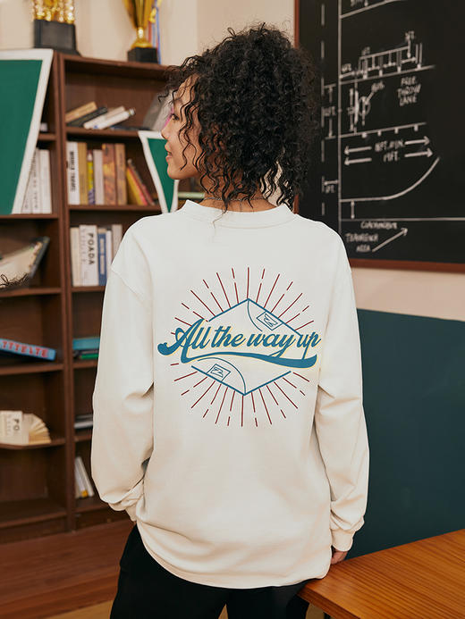 有志者UZIS 篮球运动T恤男复古美式休闲圆领长袖秋季纯棉上衣溢彩 商品图2