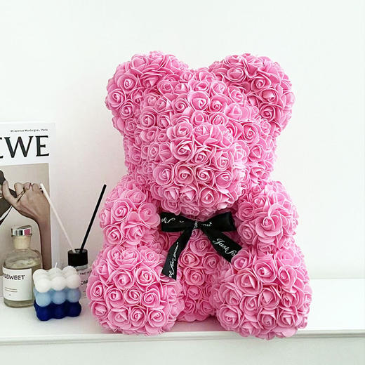 【没有我的夜晚 让它代我给你温暖守护～】泡沫玫瑰花熊送女朋友 七夕情人节礼物 生日礼物三八妇女节新年礼盒年货礼盒 商品图4