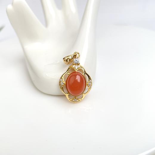 S925南红玛瑙吊坠-镂空蛋面23*14 商品图0