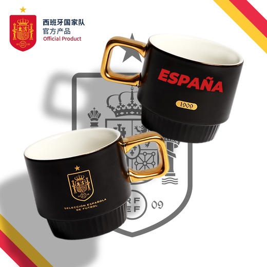 西班牙国家队官方商品丨黑金新款马克杯陶瓷咖啡牛奶茶杯 商品图0