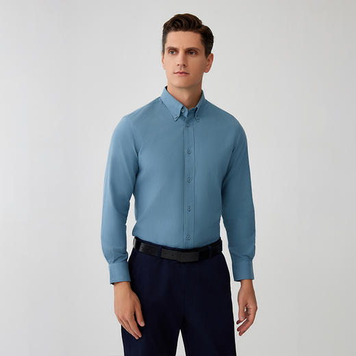 【半价款男士纯色衬衫】23年早秋新品男士棉质纯色衬衫商务休闲男士上衣 商品图2