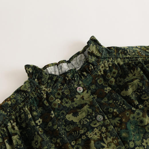 【马克珍妮 芦芙】秋装新款 法式碎花纯棉灯芯绒衬衫231553 商品图3