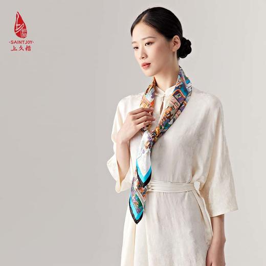 SAINTJOY/上久楷真丝方巾 真丝方巾  樱雪之城  FJS23017 商品图6