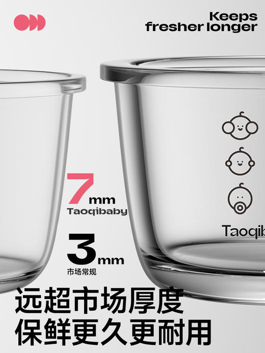 taoqibaby辅食盒玻璃可蒸煮蛋碗婴儿专用辅食碗宝宝储存工具全套 商品图3