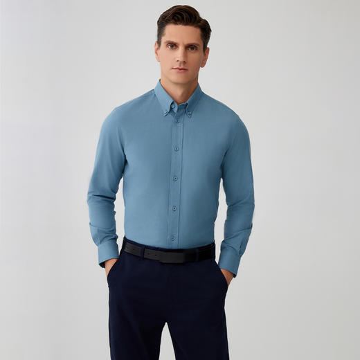 【半价款男士纯色衬衫】23年早秋新品男士棉质纯色衬衫商务休闲男士上衣 商品图1