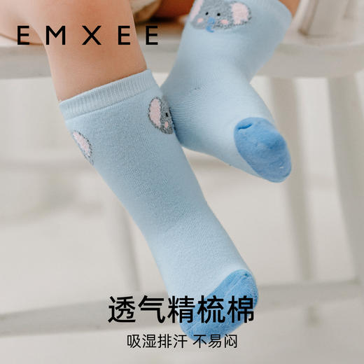 【母婴服配】EMXEE嫚熙婴童萌宠中筒毛圈袜(三双装) 商品图4