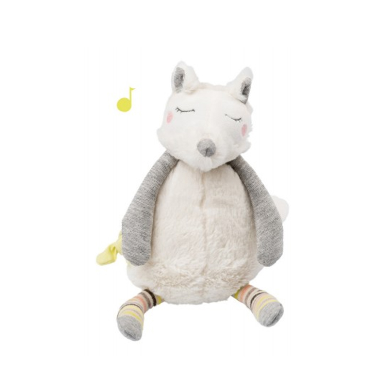 Moulin Roty 白色小狐狸软棉音乐玩偶29厘米-663042
