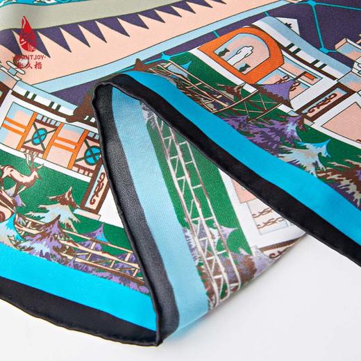 SAINTJOY/上久楷真丝方巾 真丝方巾  樱雪之城  FJS23017 商品图12