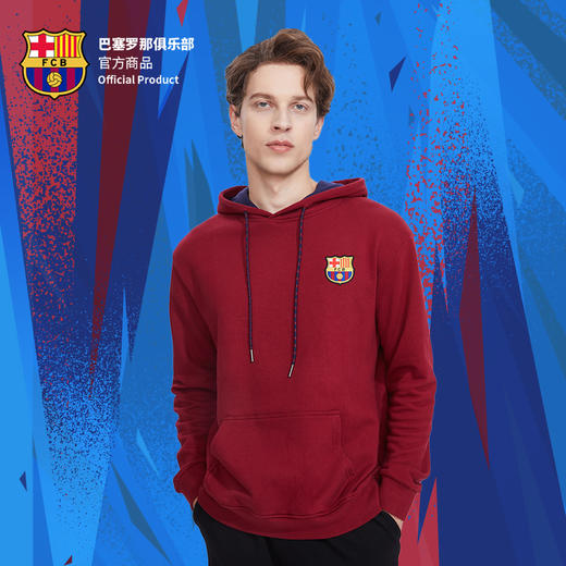 巴塞罗那俱乐部官方商品丨巴萨连帽红色印号卫衣男女通用足球迷 商品图4