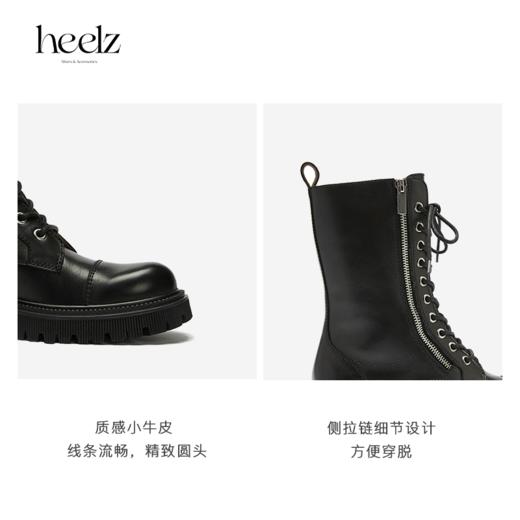 heelz设计师手工鞋履｜经典牛皮拉链厚底马丁靴4公分 商品图3