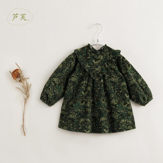 【马克珍妮 芦芙】秋装新款 灯芯绒碎花纯棉连衣裙 231555 商品图0