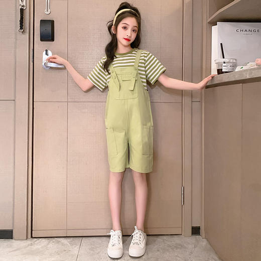 【时髦洋气！网红炸街两件套】夏季背带裤套装，适合中大童穿着，潮流两件套。lish 商品图6